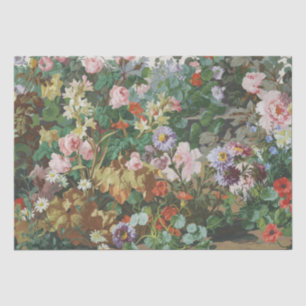 Vintage pretty colourful flowers floral painting tissue paper