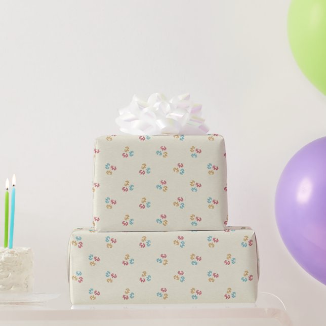 Vintage Pretty Cream Floral Wrapping Paper (Party Gifts)