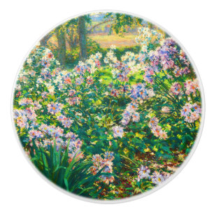 Vintage pretty flowers Windflowers illustration Ceramic Knob