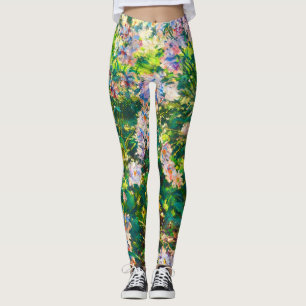 Vintage pretty flowers Windflowers illustration Leggings