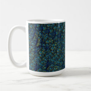 Vintage Pretty Peacock Bird Feathers Wallpaper Coffee Mug