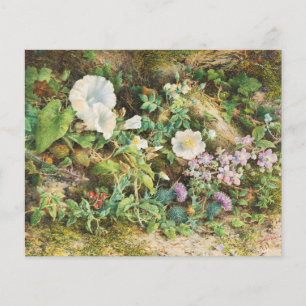 Vintage pretty petunias flowers floral painting