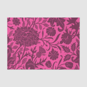 Vintage pretty pink and maroon floral pattern tissue paper