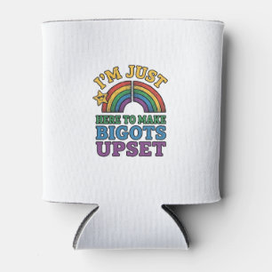 Vintage Pride Bigots Upset Rainbow Shirt Design_1 Can Cooler
