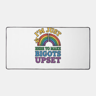 Vintage Pride Bigots Upset Rainbow Shirt Design_1 Desk Mat