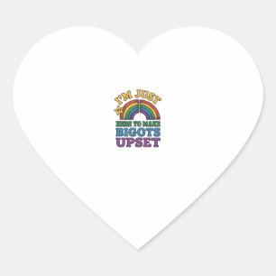 Vintage Pride Bigots Upset Rainbow Shirt Design_1 Heart Sticker
