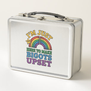Vintage Pride Bigots Upset Rainbow Shirt Design_1 Metal Lunch Box