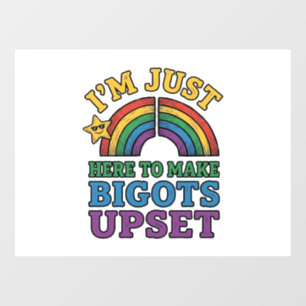 Vintage Pride Bigots Upset Rainbow Shirt Design_1 Window Cling