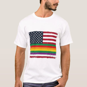 Vintage Pride Flag Distressed Vector Shirt Design_
