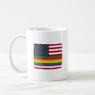 Vintage Pride Flag Distressed Vector Shirt Design_ Coffee Mug