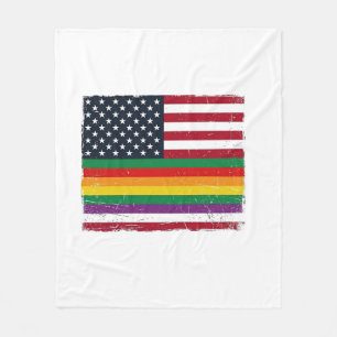 Vintage Pride Flag Distressed Vector Shirt Design_ Fleece Blanket