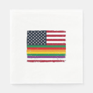 Vintage Pride Flag Distressed Vector Shirt Design_ Napkin