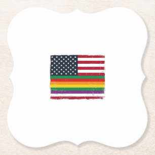 Vintage Pride Flag Distressed Vector Shirt Design_ Paper Coaster