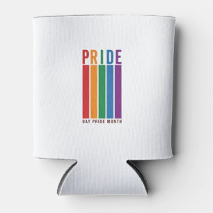 Vintage Pride Month Rainbow Typography Shirt Desig Can Cooler