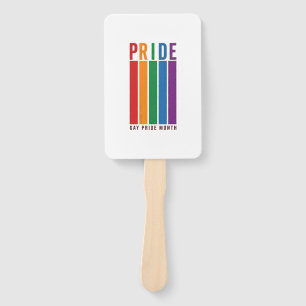 Vintage Pride Month Rainbow Typography Shirt Desig Hand Fan