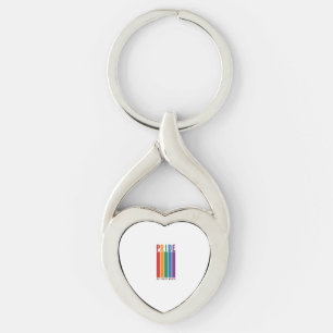 Vintage Pride Month Rainbow Typography Shirt Desig Keychain