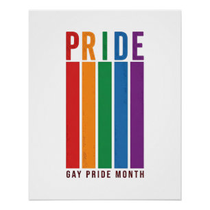 Vintage Pride Month Rainbow Typography Shirt Desig Poster