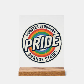 Vintage Pride Protest Rainbow Badge Vector Design_ Acrylic Sign