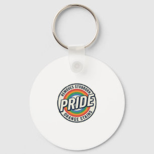 Vintage Pride Protest Rainbow Badge Vector Design_ Keychain