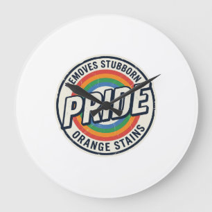 Vintage Pride Protest Rainbow Badge Vector Design_ Large Clock