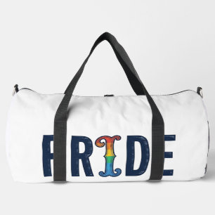 Vintage Pride Rainbow Lettering T-Shirt Design_1 Duffle Bag
