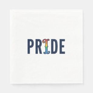 Vintage Pride Rainbow Lettering T-Shirt Design_1 Napkin