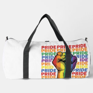 Vintage Pride Raised Fist Rainbow Shirt Design_1 Duffle Bag