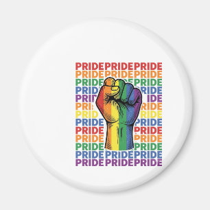 Vintage Pride Raised Fist Rainbow Shirt Design_1 Magnet