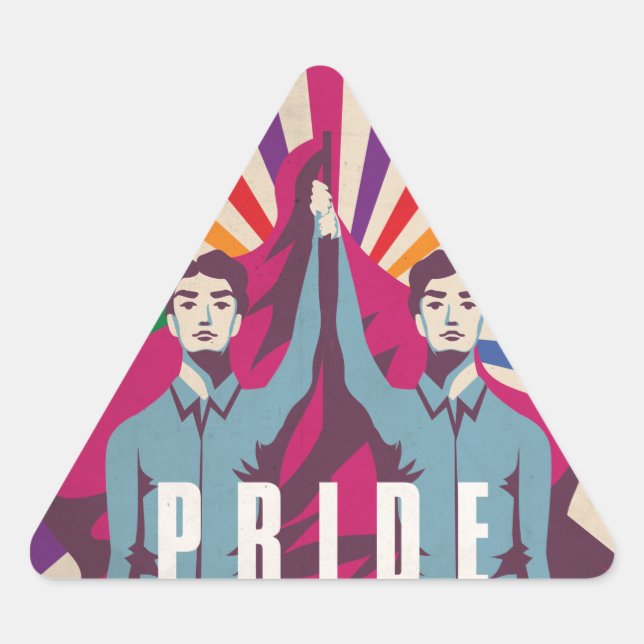 Vintage Pride Revolution Triangle Stickers (Front)