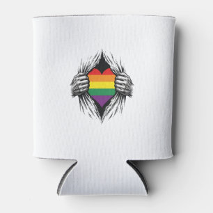 Vintage Pride Torn Shirt Vector Design_1 Can Cooler
