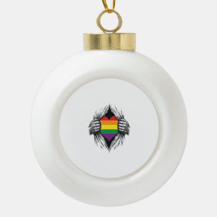 Vintage Pride Torn Shirt Vector Design_1 Ceramic Ball Christmas Ornament