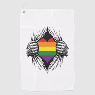 Vintage Pride Torn Shirt Vector Design_1 Golf Towel