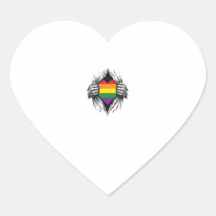 Vintage Pride Torn Shirt Vector Design_1 Heart Sticker