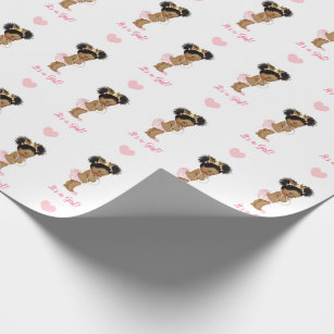 Vintage Princess (African American Baby) Pink Wrapping Paper