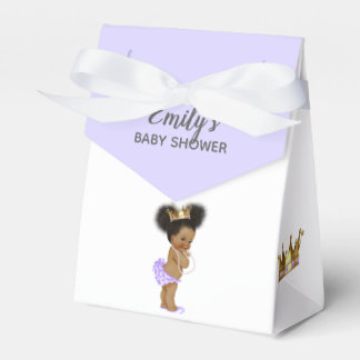 Vintage Princess African American Baby Purple Favor Box