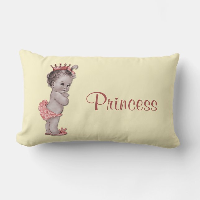 Vintage Princess Baby Lumbar Pillow (Front)