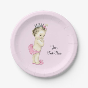 Vintage Princess Baby Shower Paper Plate
