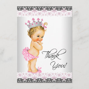 Vintage Princess Baby Shower Thank You Card