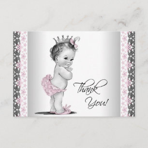 Vintage Princess Baby Shower Thank You Card