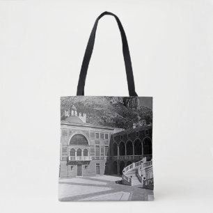 Vintage Principality Monaco palace courtyard Tote Bag
