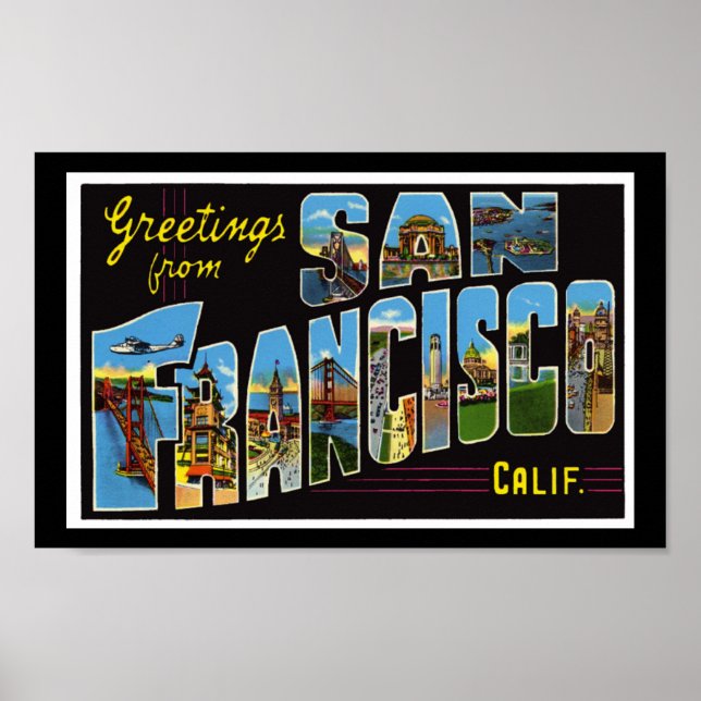 Vintage Print Greetings San Francisco California (Front)