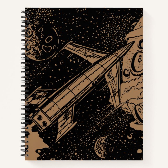 Vintage Print Space Exploration Bullet Journal (Front)