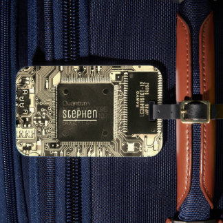 Vintage printed circuit board Geek electronic PCB Luggage Tag