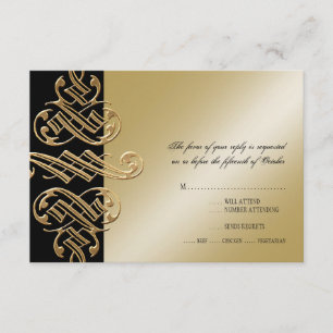 Vintage Printers Ornament Swirl RSVP Response Card