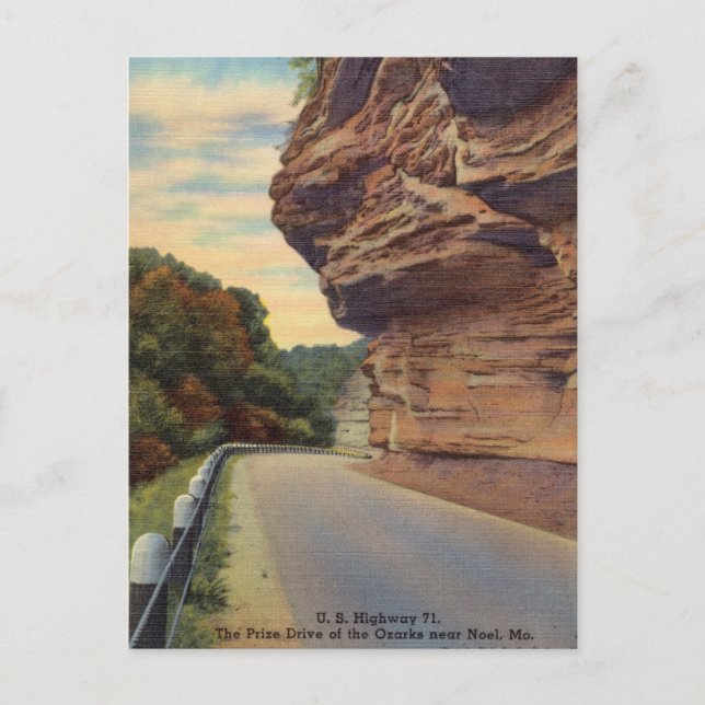 Vintage Prize Drive Ozarks Noel Missouri Postcard (Front)