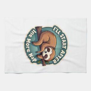 Vintage Procrastination Sloth Funny Student Shirt  Kitchen Towel