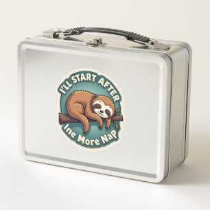 Vintage Procrastination Sloth Funny Student Shirt Metal Lunch Box