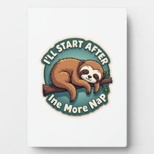 Vintage Procrastination Sloth Funny Student Shirt  Plaque