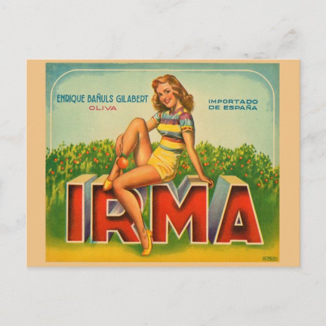 Vintage Produce Crate Label Postcard (Front)