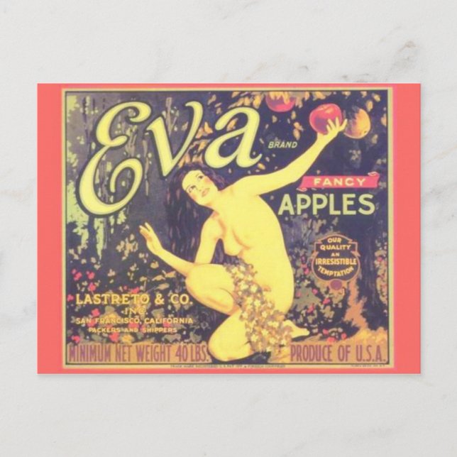 Vintage Produce Crate Label Postcard (Front)